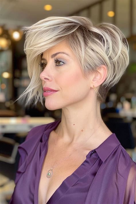 stacked blonde|STACKED BLONDE PIXIE BOB CUT .